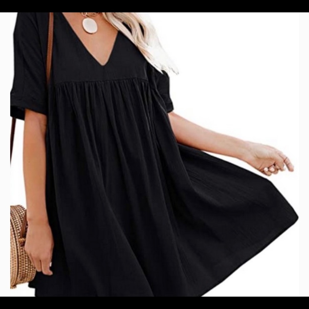 Black babydoll mini dress